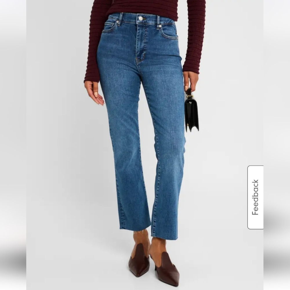 FRAME Le High Straight‎ Raw Fray Jeans